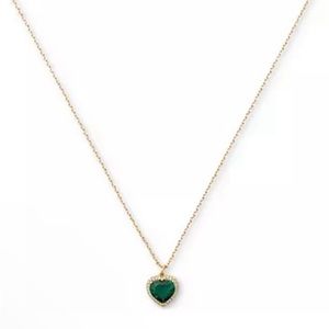 Kate Spade Green Heart Necklace NWT